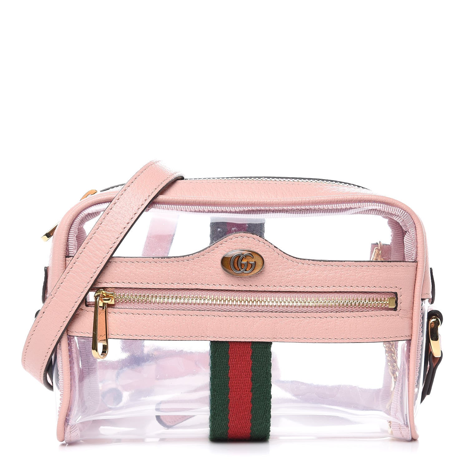 Gucci Vinyl Web Mini Ophidia Transparent Shoulder Bag Perfect Pink 1 of 9