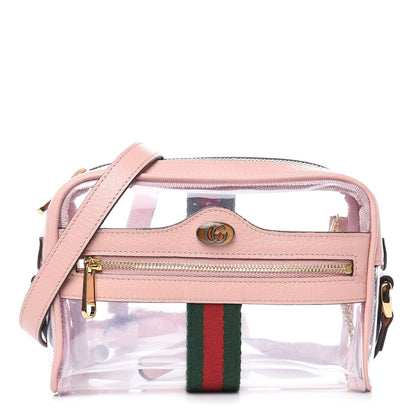 Gucci Vinyl Web Mini Ophidia Transparent Shoulder Bag Perfect Pink 1 of 9