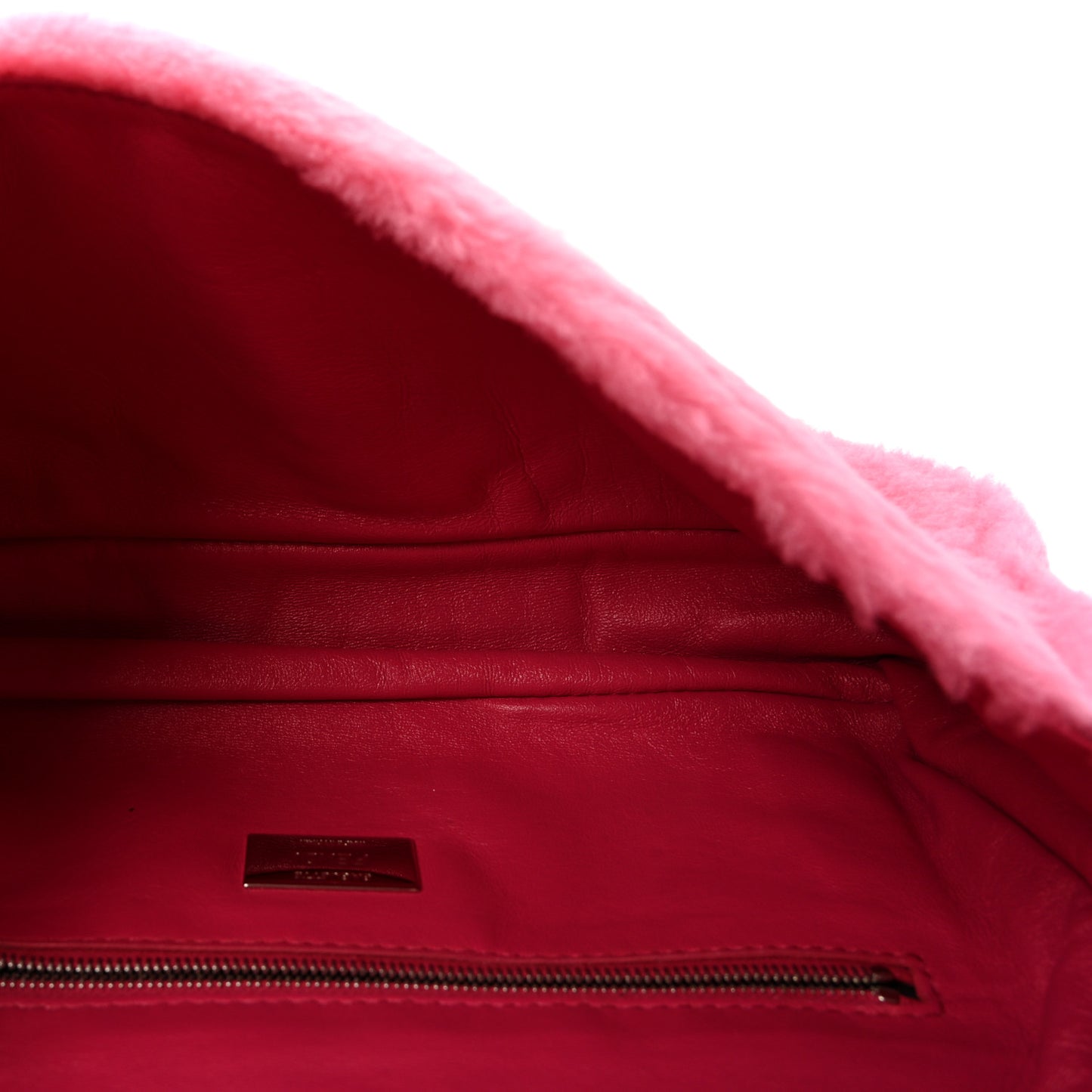 Shearling Shiny Nappa Baguette Rosa Fluo