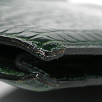 Hermes Shiny Porosus Crocodile Lydie Clutch Vert Fonce 16 of 18