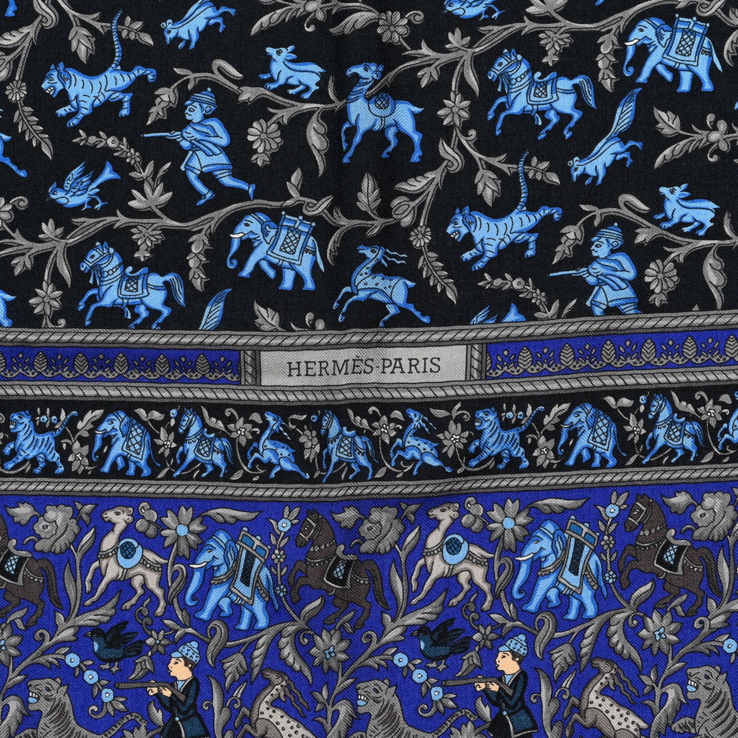 Hermes Cashmere Silk Chasse En Inde Shawl 140 2 of 6