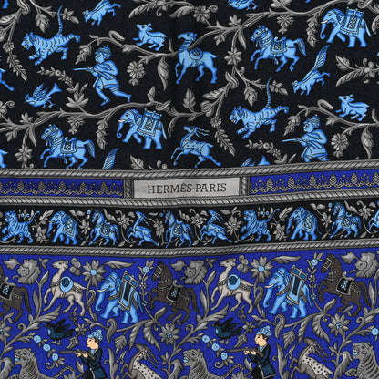 Hermes Cashmere Silk Chasse En Inde Shawl 140 2 of 6