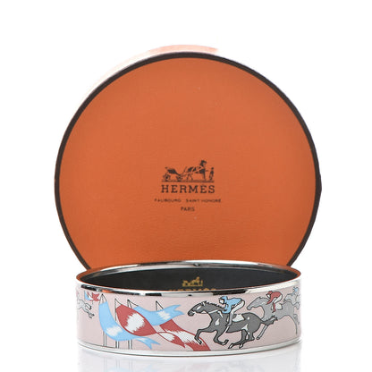 Hermes Enamel Printed Horse Racing Wide Bracelet 70 6 of 6