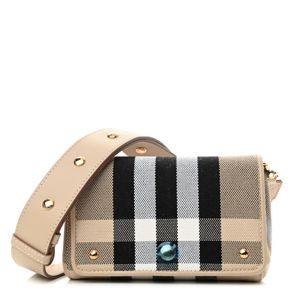 Burberry Canvas Check Hackberry Crossbody Bag Soft Fawn 1 of 9