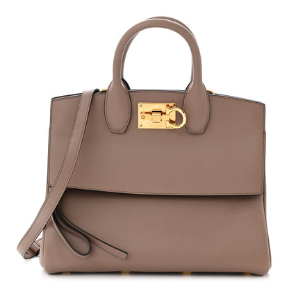Salvatore Ferragamo Calfskin The Studio Bag Caraway Seed 1 of 10
