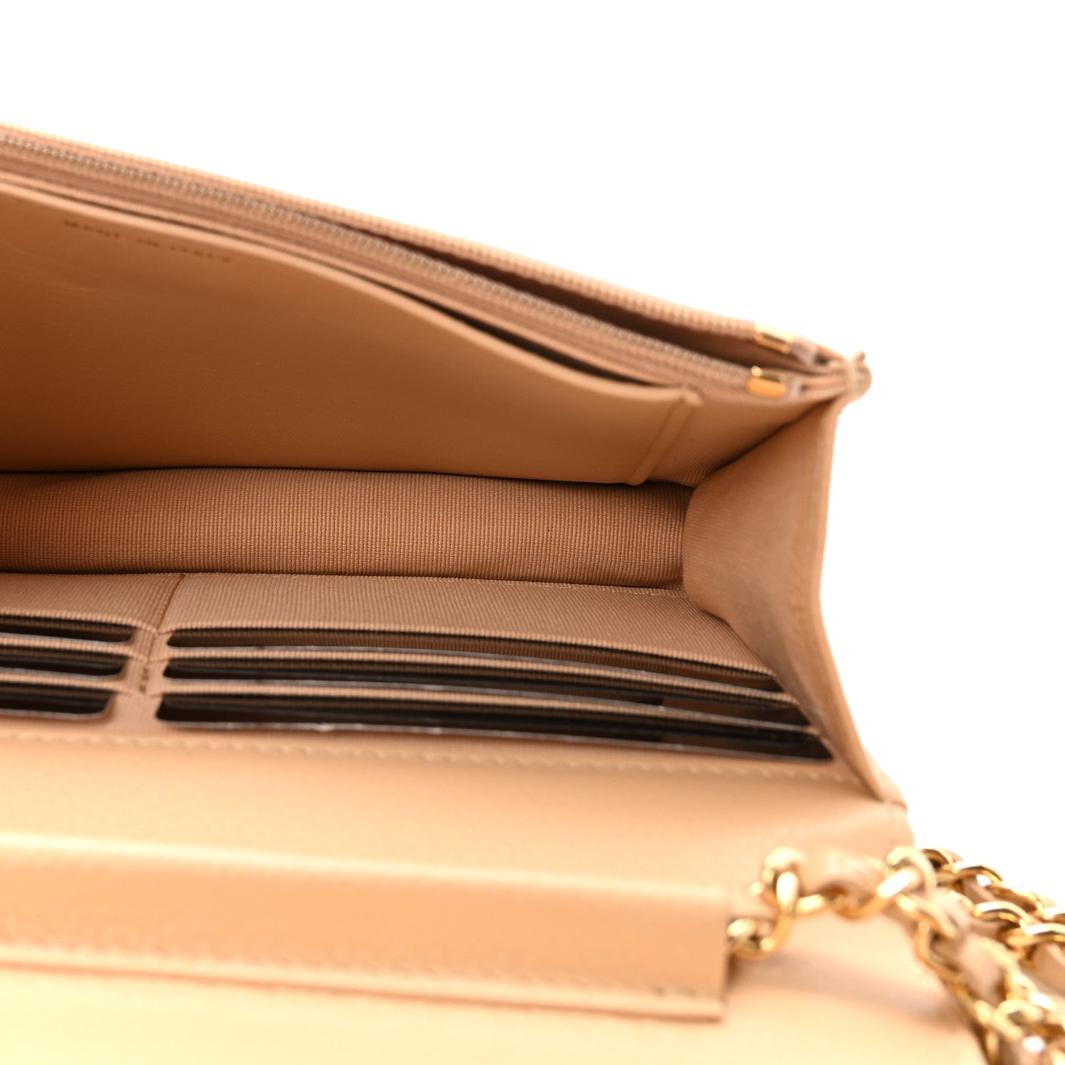 Chanel Caviar Quilted Wallet on Chain WOC Beige 4 of 11