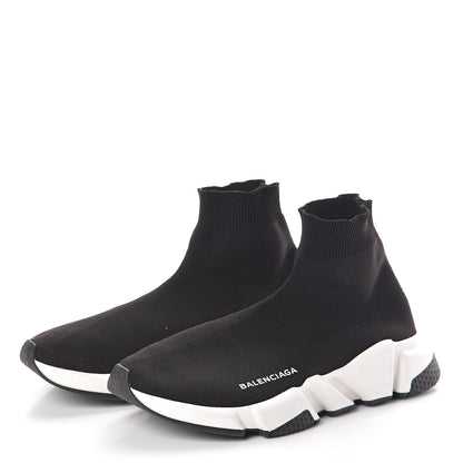 Balenciaga Neoprene Knit Womens Speed Sneakers 40 Black White 3 of 7