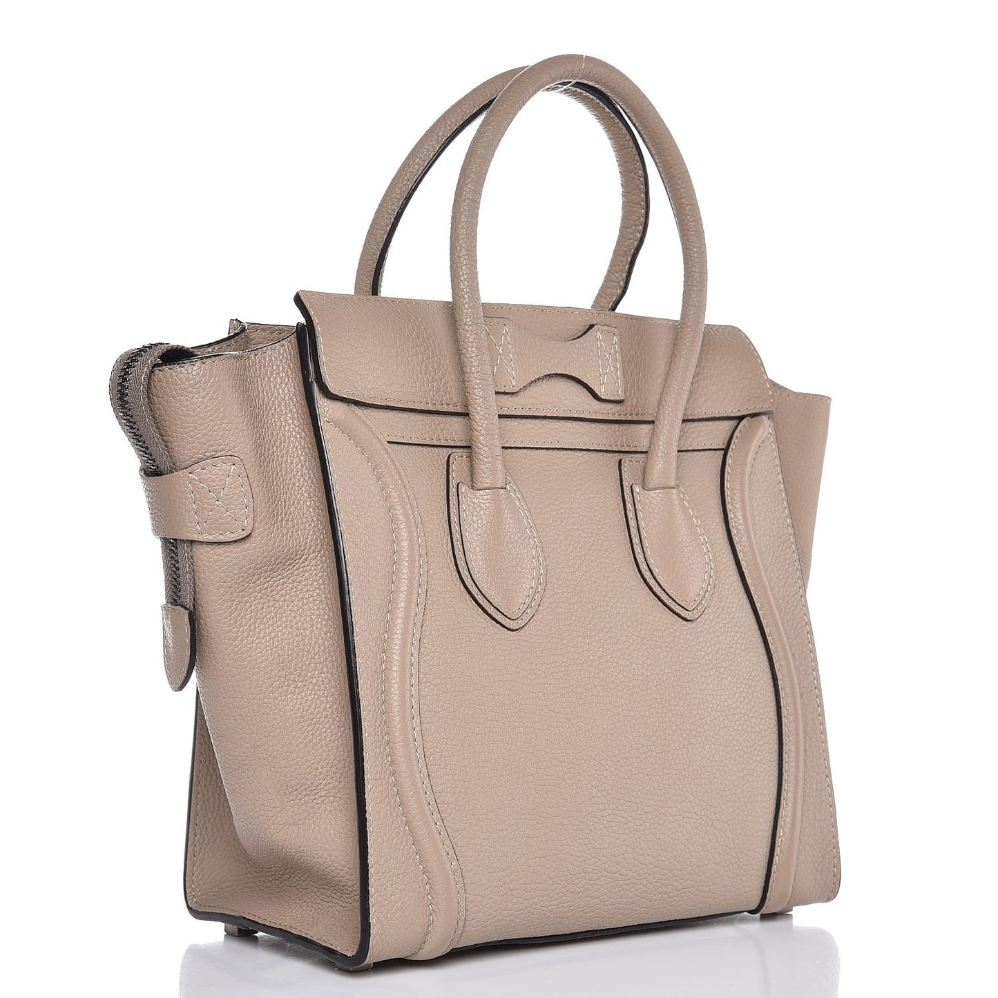 Drummed Calfskin Micro Luggage Dune
