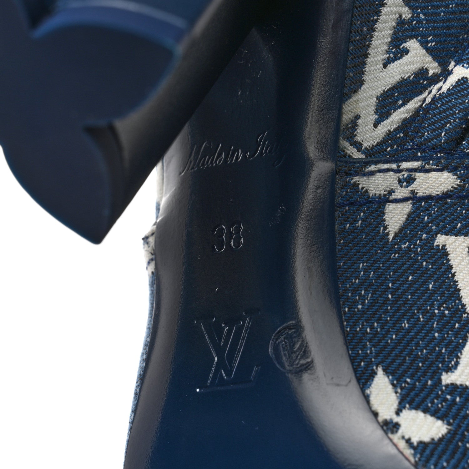 Louis Vuitton Denim Monogram Silhouette Ankle Boots 38 Navy Blue 8 of 9