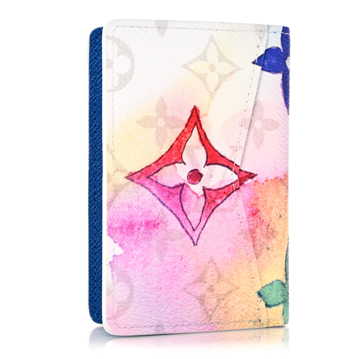 Monogram Watercolor Pocket Organizer NM Multicolor
