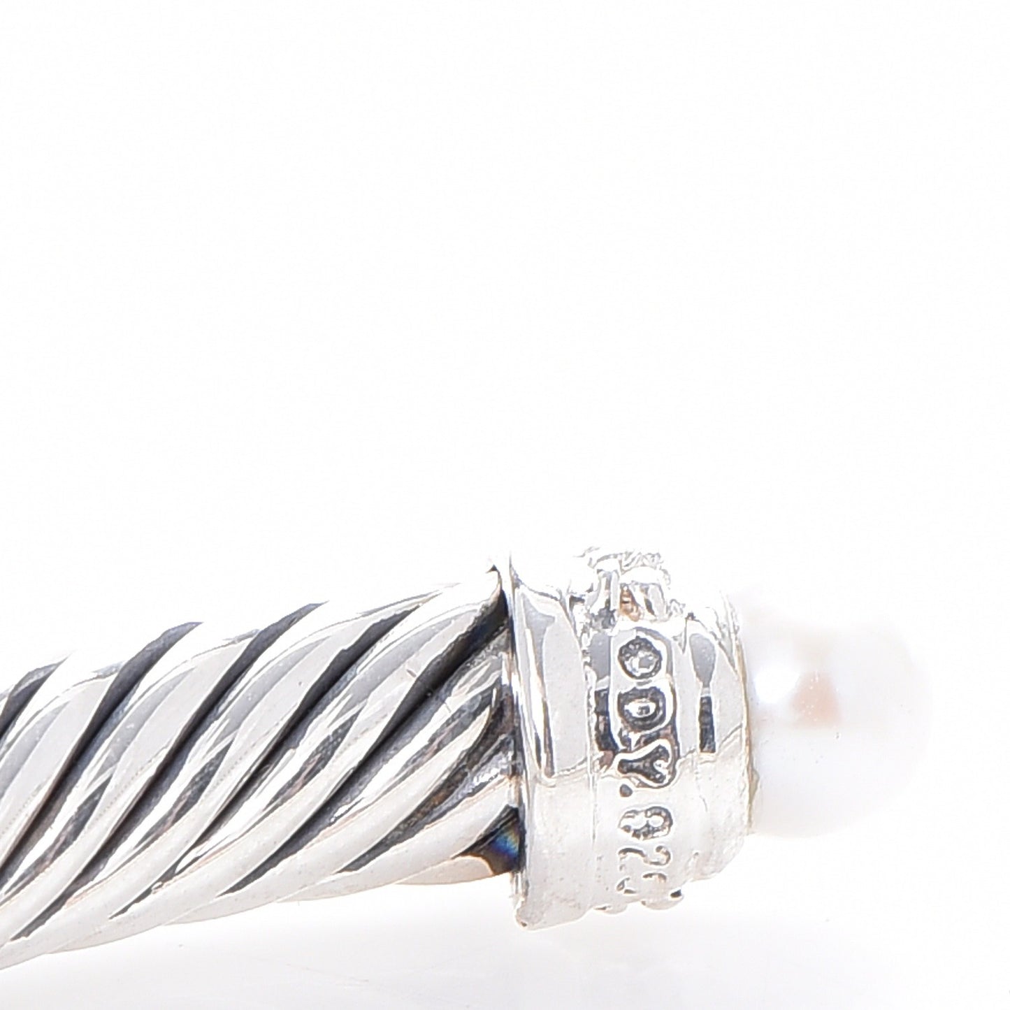Sterling Silver Diamond Pearl 5mm Cable Classics Bracelet