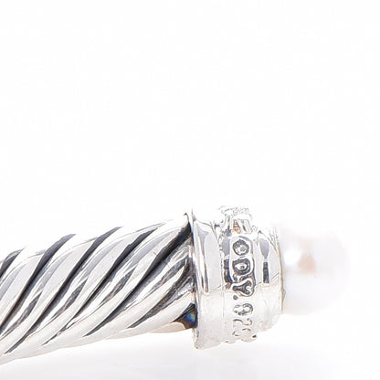 David Yurman Sterling Silver Diamond Pearl 5mm Cable Classics Bracelet 5 of 5