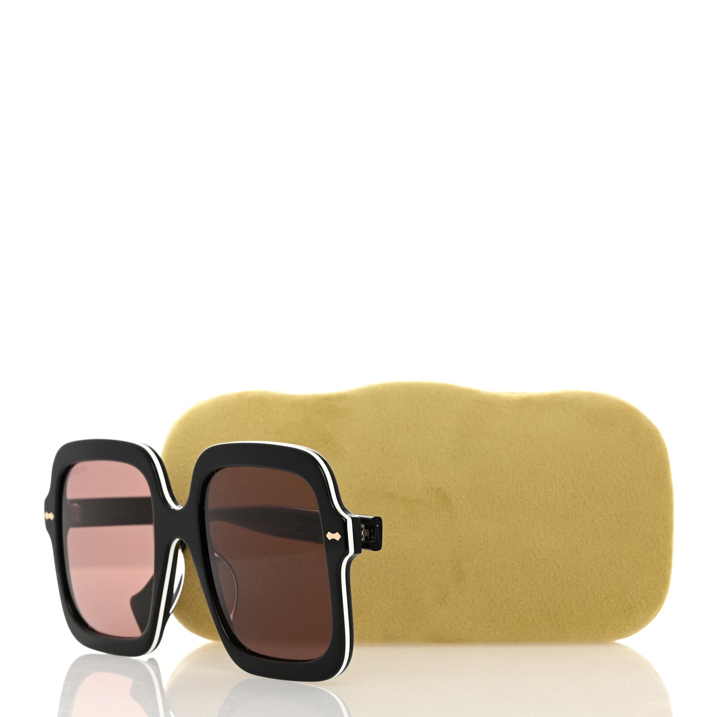 Acetate Round Frame Sunglasses GG1240S Black White