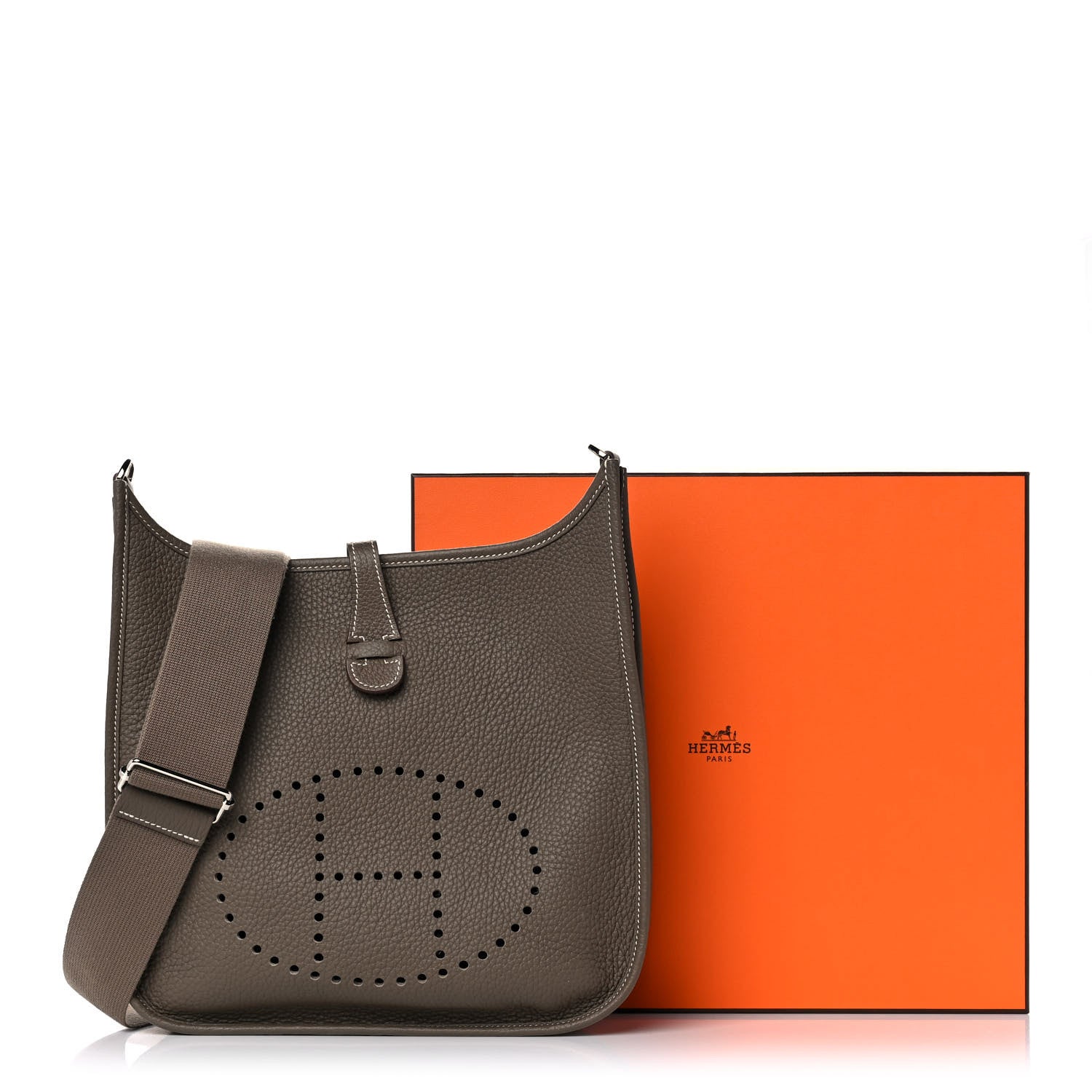 Hermes Taurillon Clemence Evelyne III PM Etoupe 12 of 12