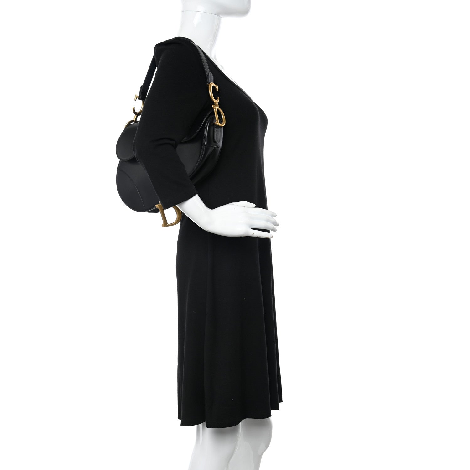 Christian Dior Calfskin Saddle Bag Black 2 of 12