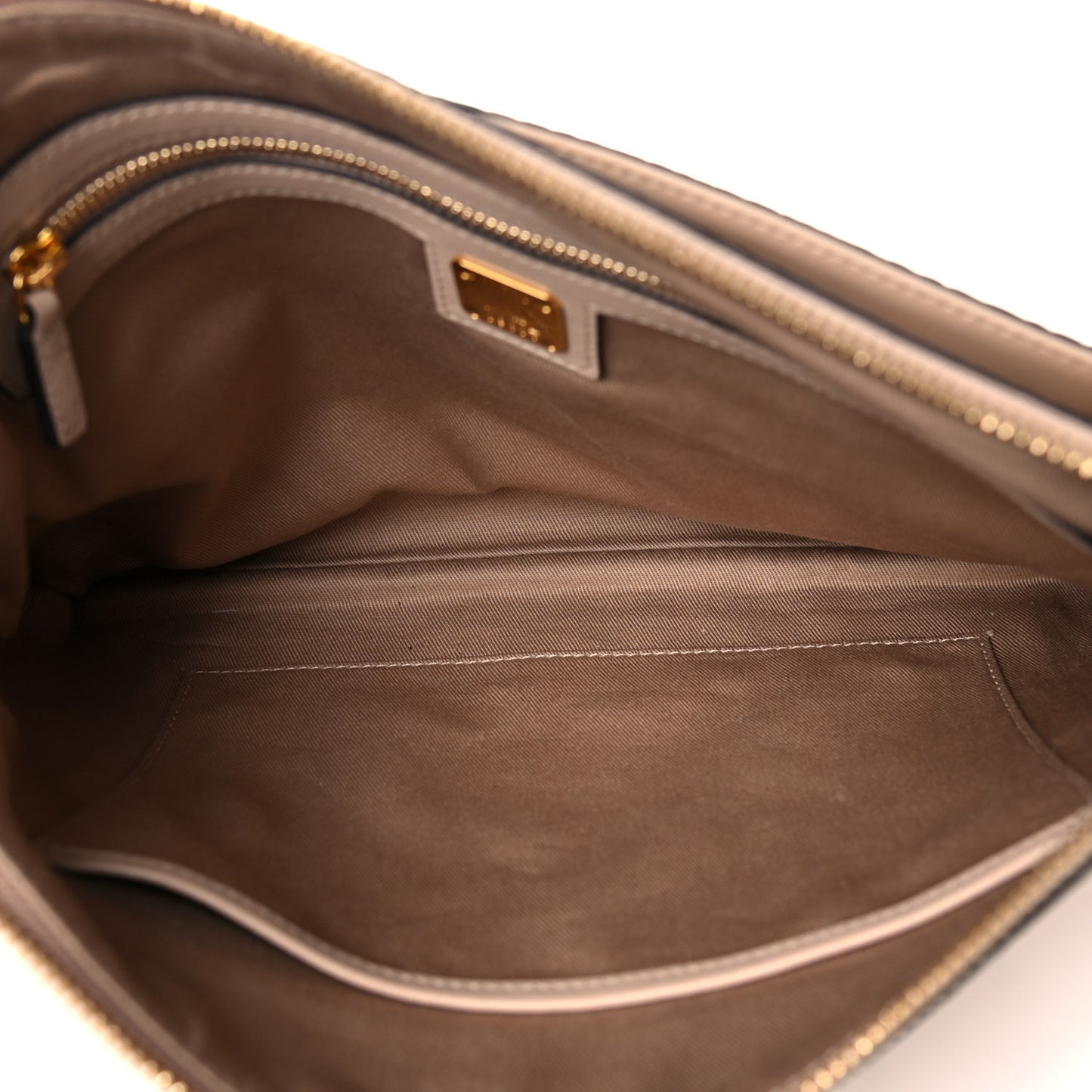 Metallic Visetos Medium Punk Rabbit Crossbody Pouch Beige