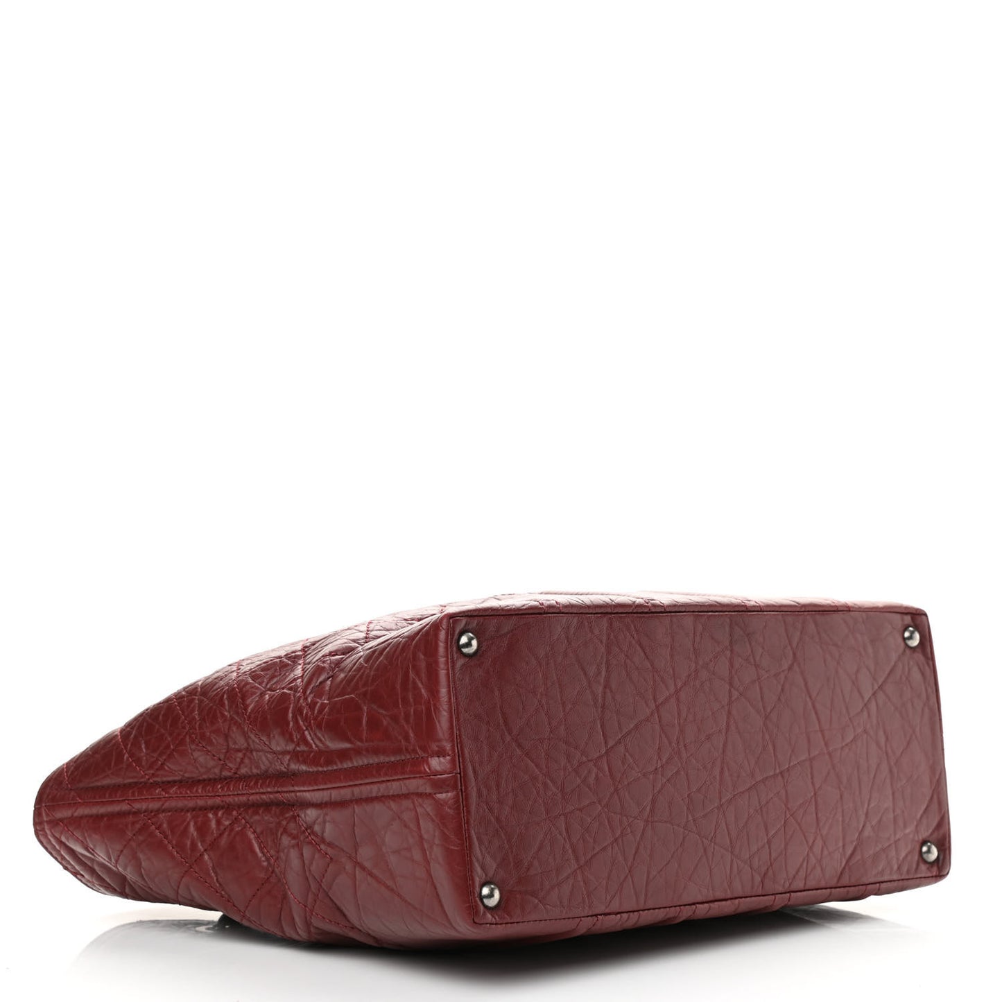 Aged Calfskin Large Shopping In Moscow Tote Burgundy