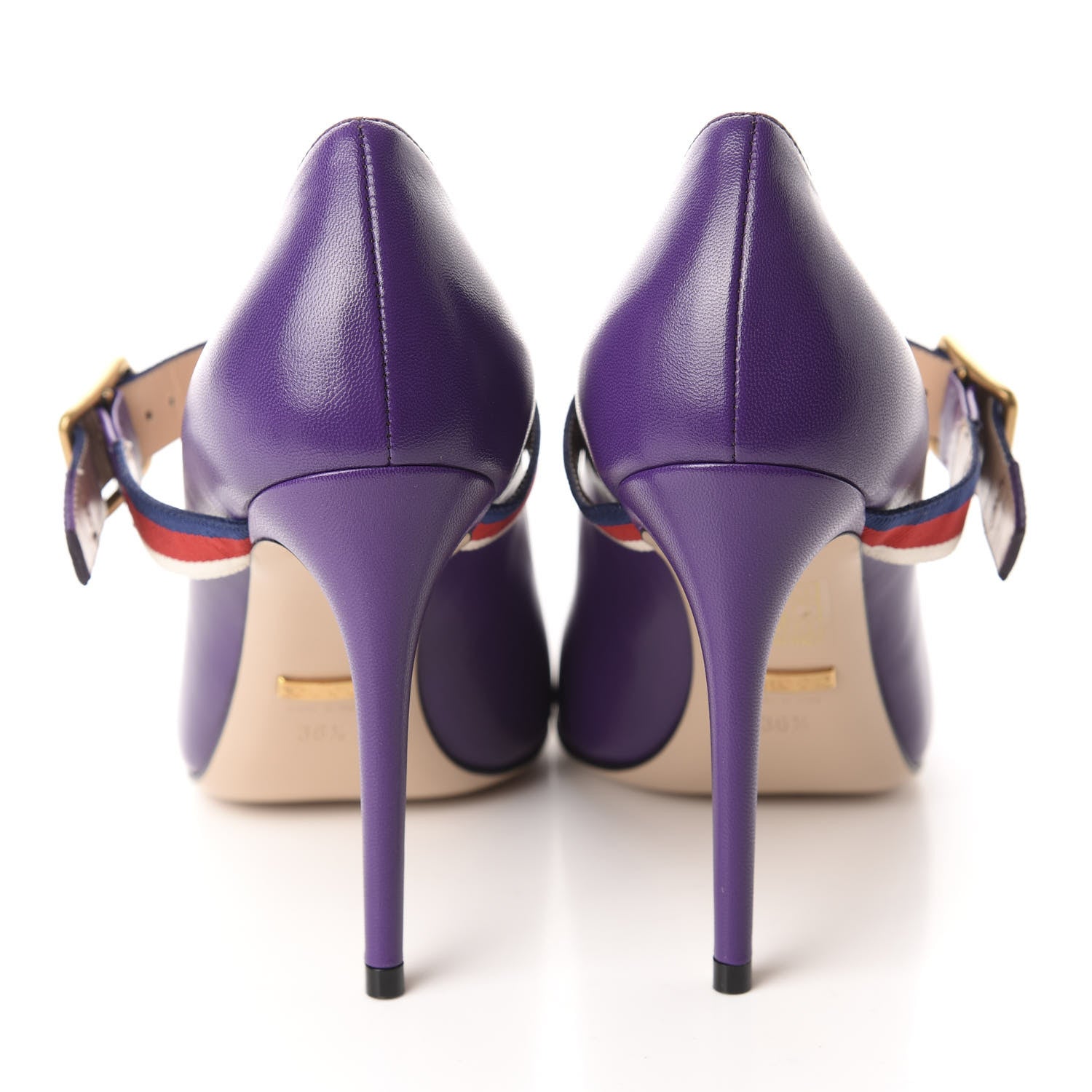 Gucci Malaga Kid Sylvie High Heel Pumps 36.5 Shine Purple 5 of 10