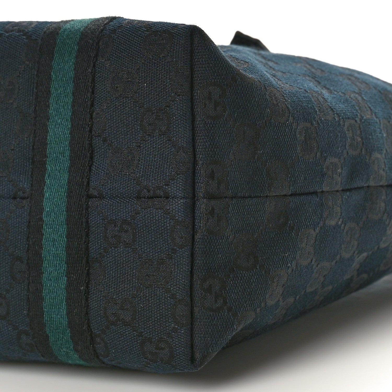 Gucci Denim Monogram Medium Jolicoeur Tote Black 9 of 9