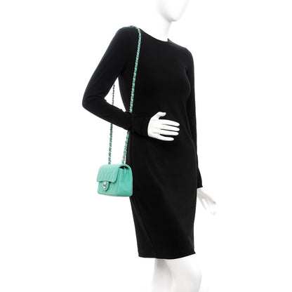 Chanel Iridescent Caviar Quilted Mini Rectangular Flap Green 2 of 9