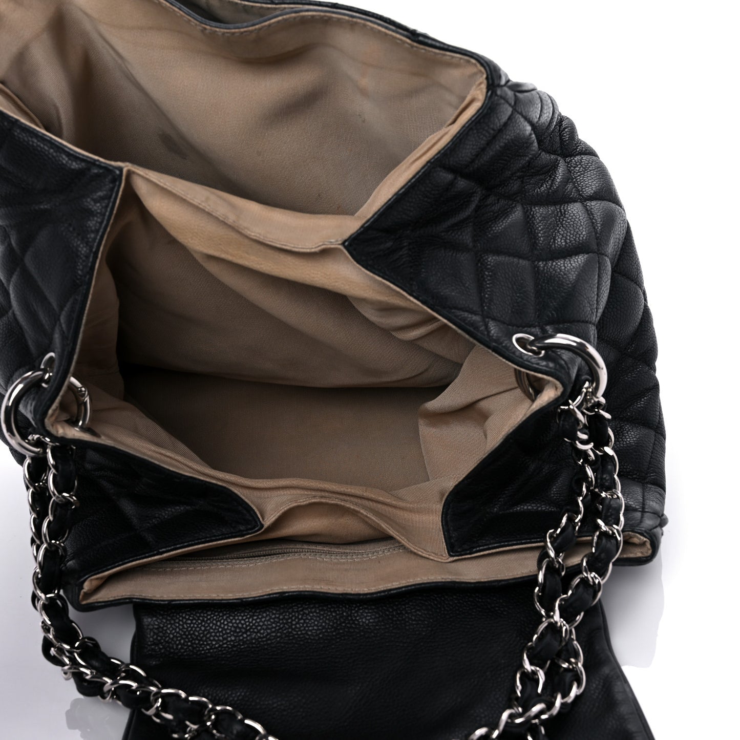 Caviar Quilted Timeless Accordion Flap Black