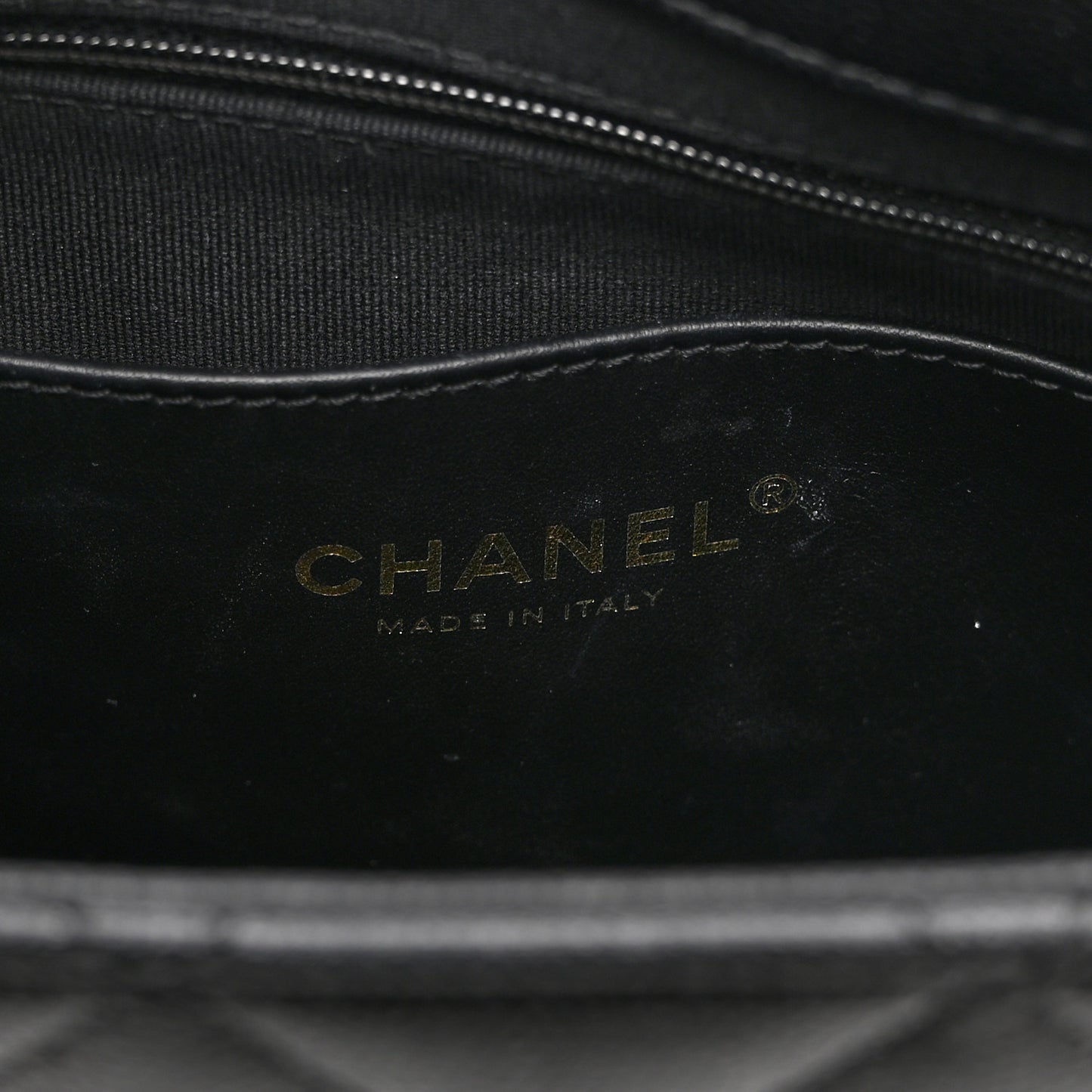 Caviar Quilted Camellia Chain Around Backpack Black