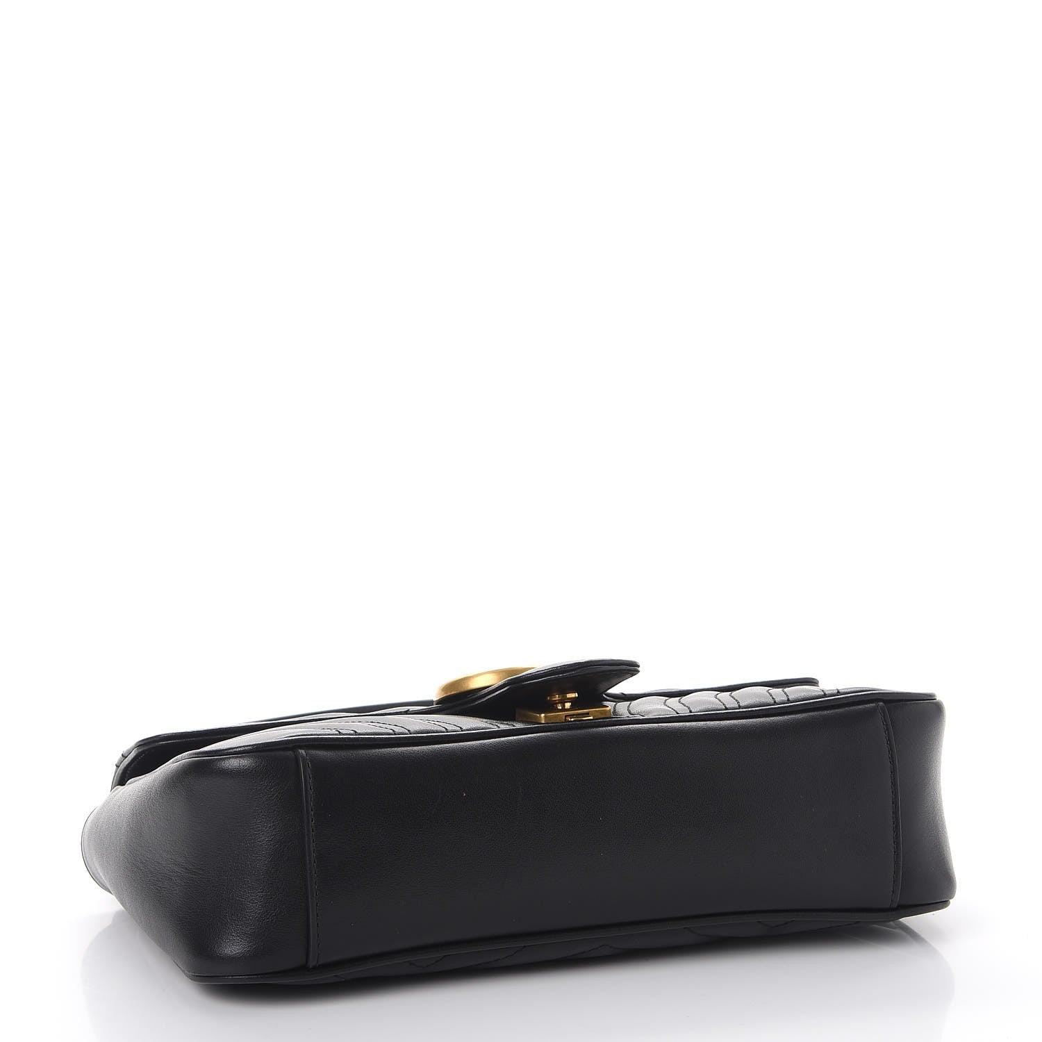 Gucci Calfskin Matelasse Small GG Marmont Shoulder Bag Black 4 of 8