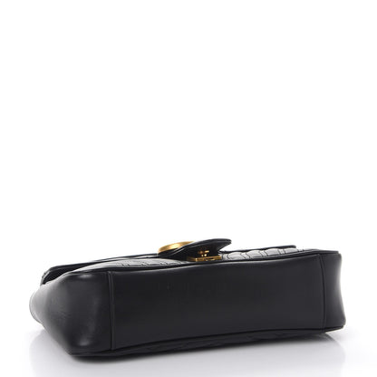 Gucci Calfskin Matelasse Small GG Marmont Shoulder Bag Black 4 of 8
