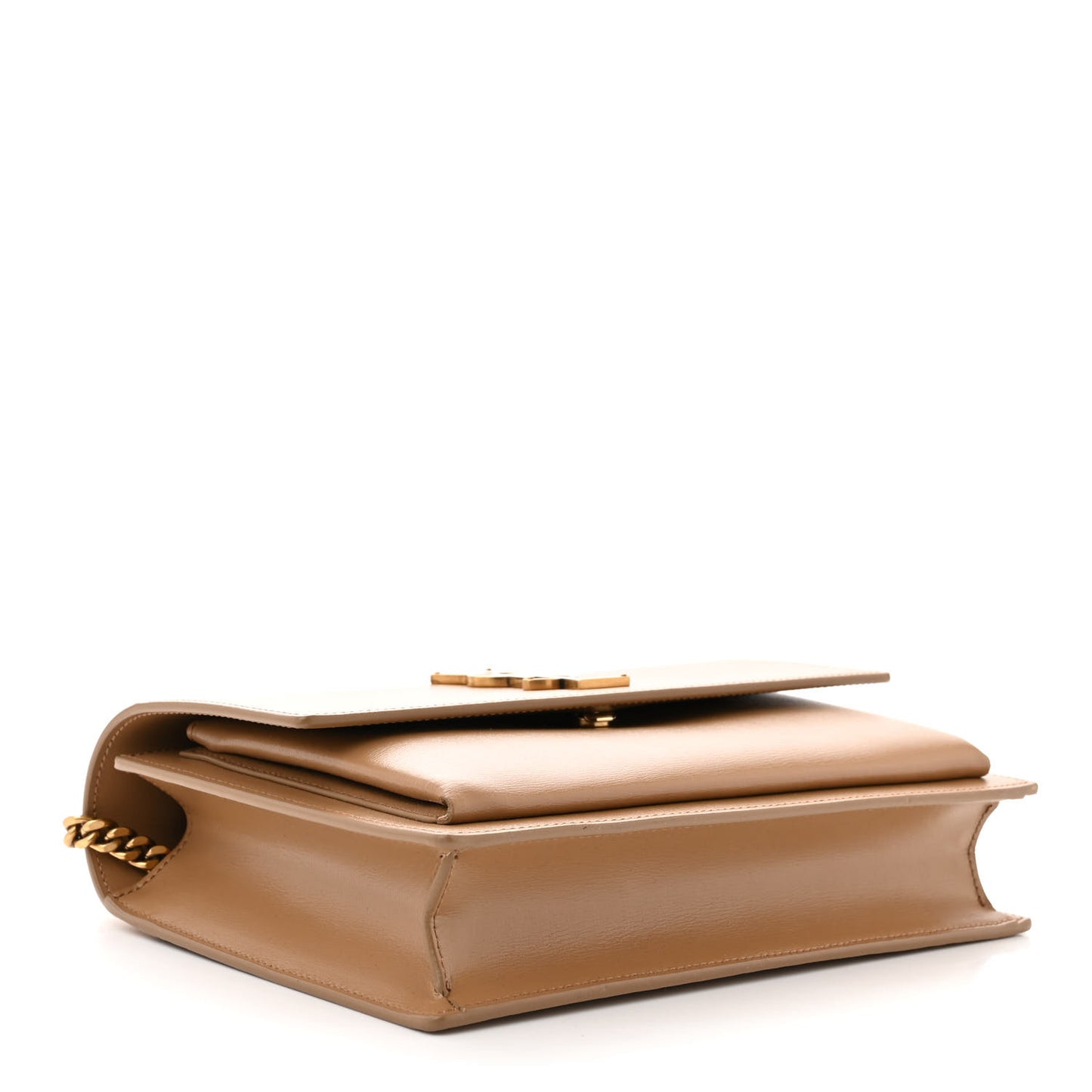 Smooth Calfskin Medium Monogram Sunset Satchel Natural Tan