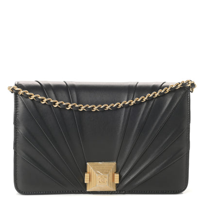 Chanel Lambskin Pyramid Wallet On Chain WOC Black 1 of 11