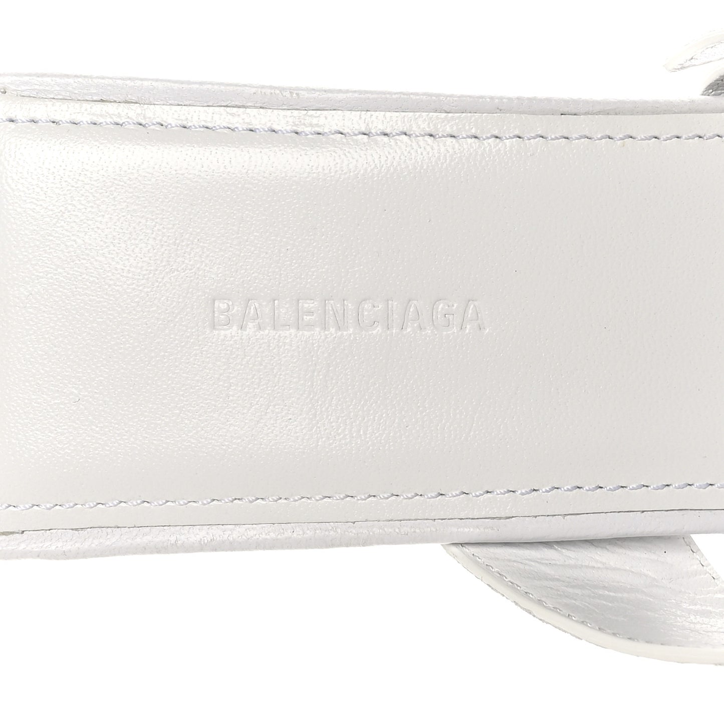 Shiny Sheepskin Bluckle K 80mm Sandals 38 White