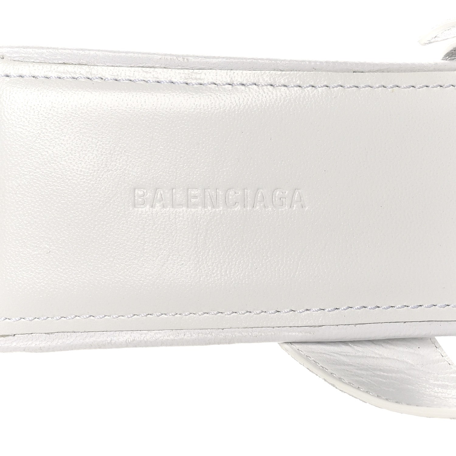 Balenciaga Shiny Sheepskin Bluckle K 80mm Sandals 38 White 9 of 10