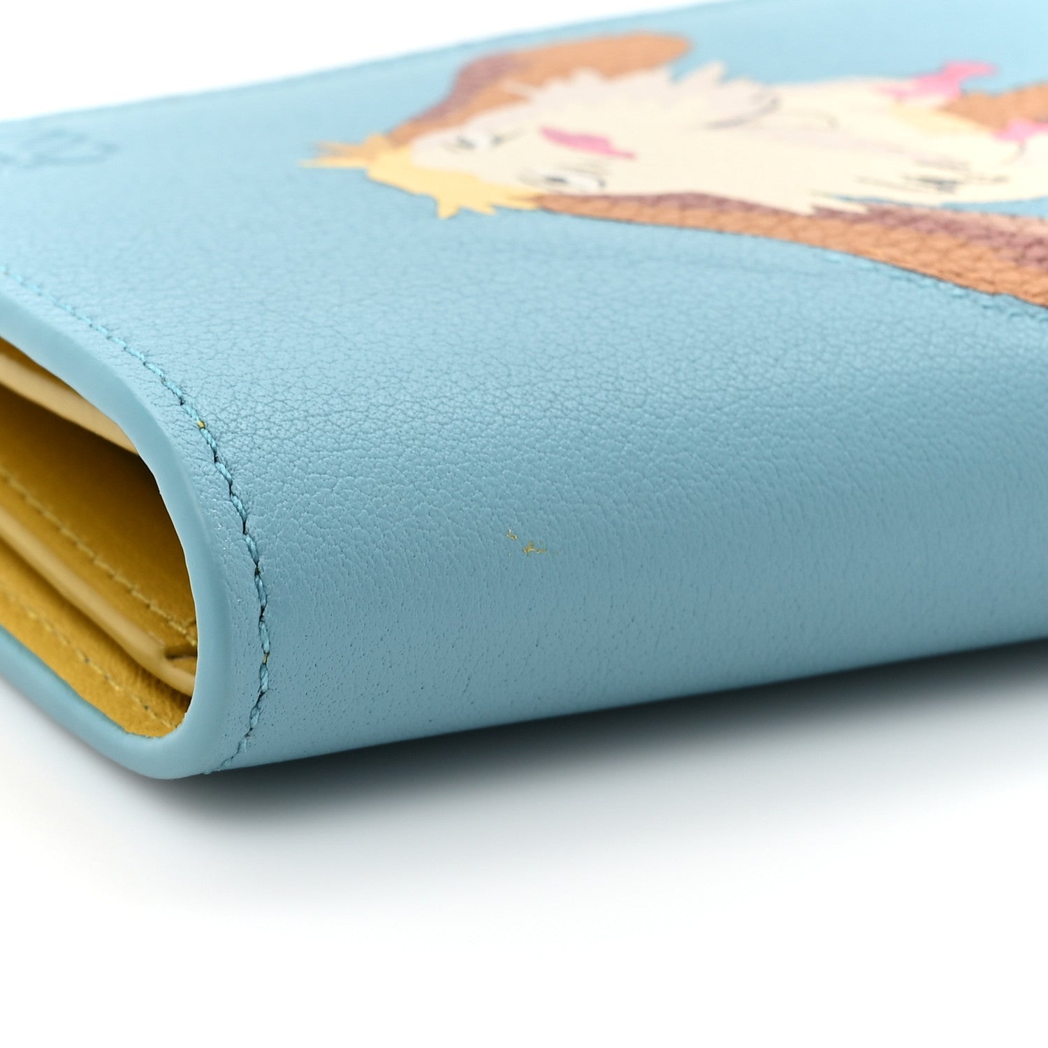 Loewe X HOWLS MOVING CASTLE Calfskin Heen Compact Zip Wallet Light Blue 11 of 12