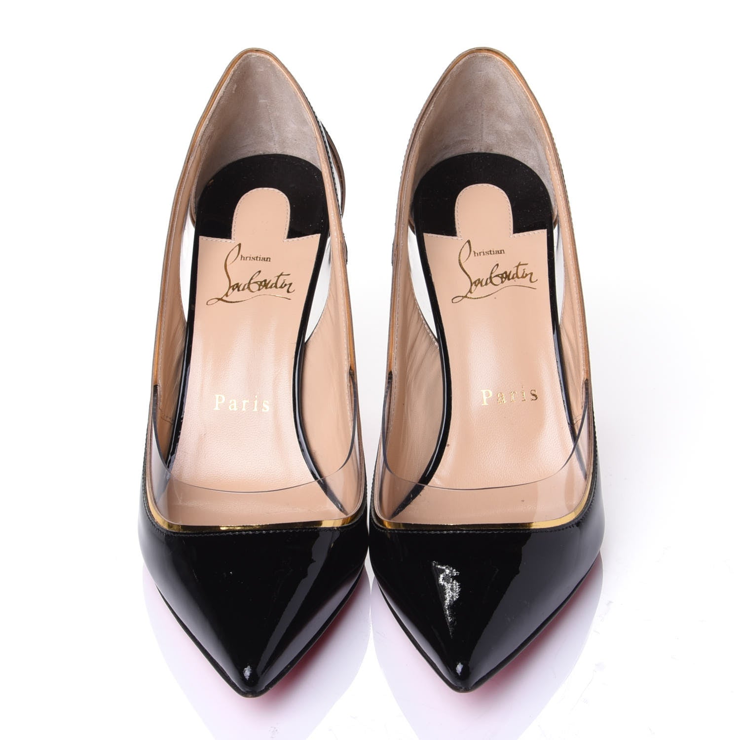 Christian Louboutin Patent PVC Specchio Cosmo 554 100 Pumps 37 Black 5 of 10