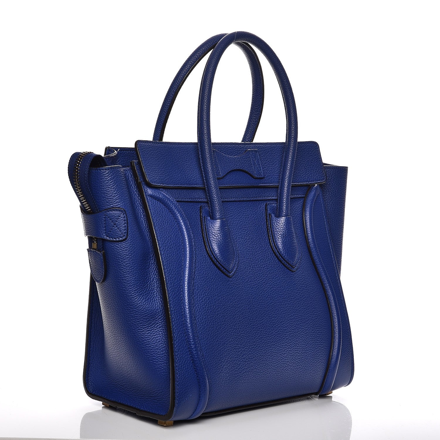 Celine Drummed Calfskin Micro Luggage Indigo 3 of 12