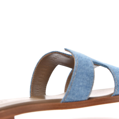 Hermes Denim Canvas Oran Sandals 36 Bleu Clair 8 of 9