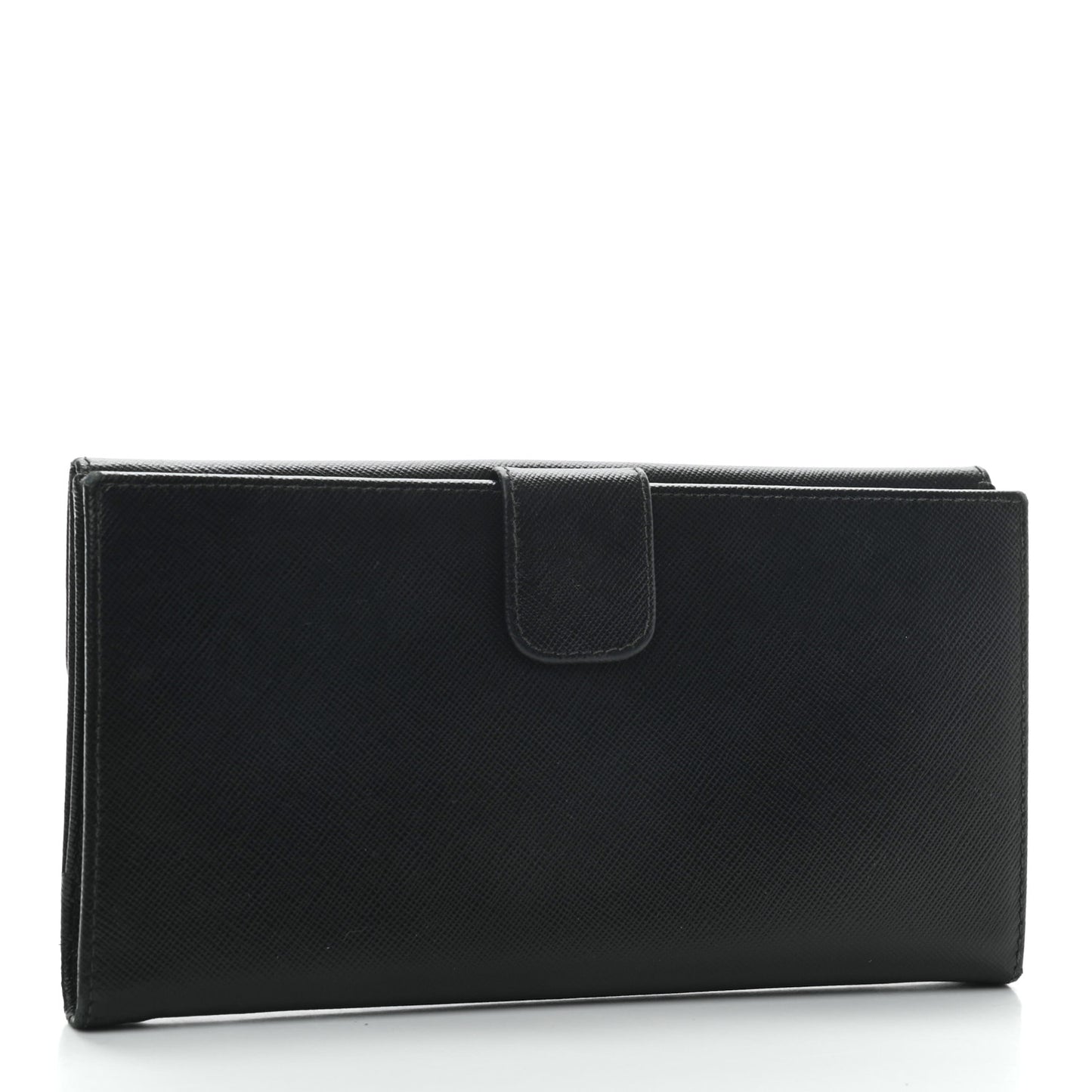 Saffiano Metal Continental Flap Wallet Nero Black