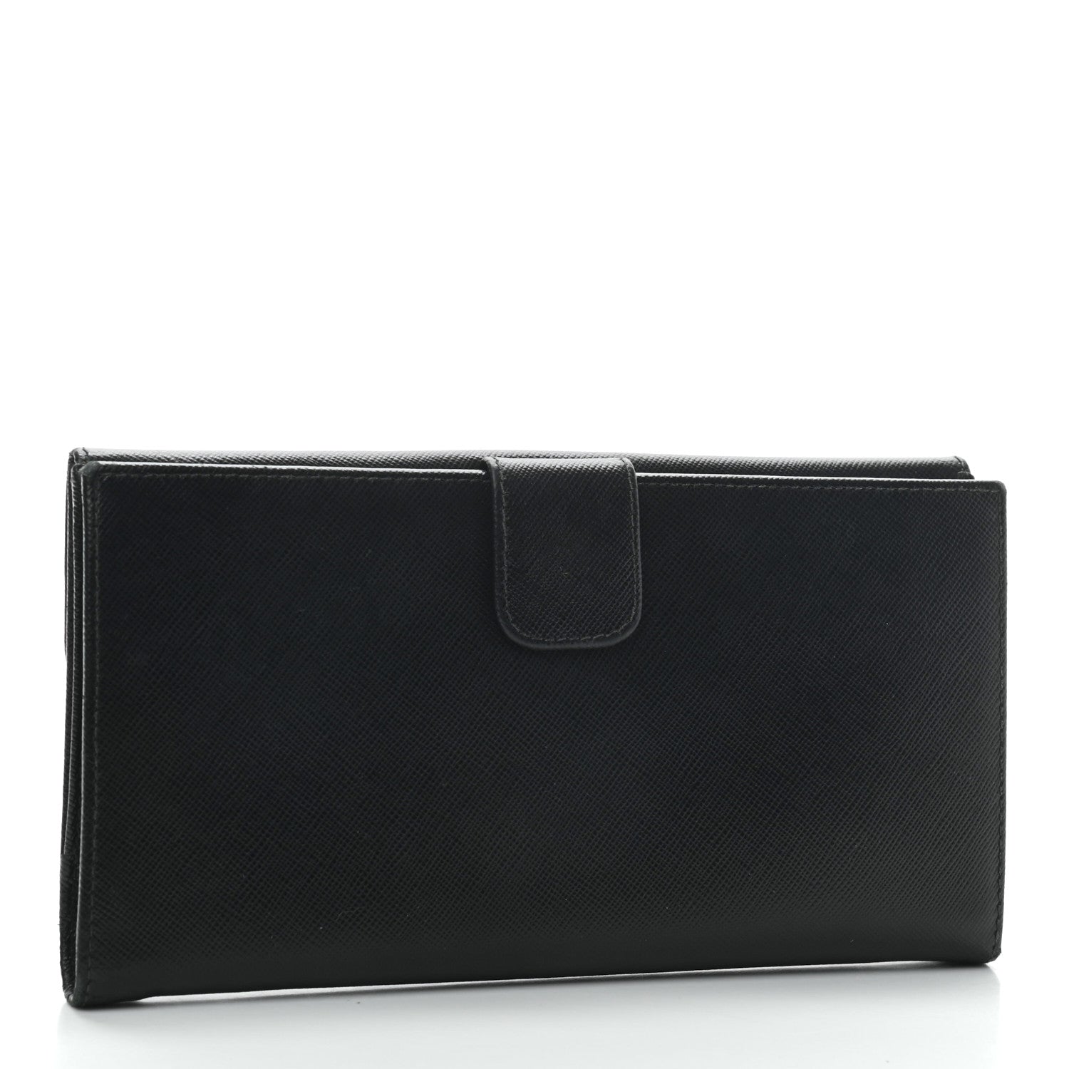 Prada Saffiano Metal Continental Flap Wallet Nero Black 3 of 7