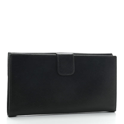 Prada Saffiano Metal Continental Flap Wallet Nero Black 3 of 7