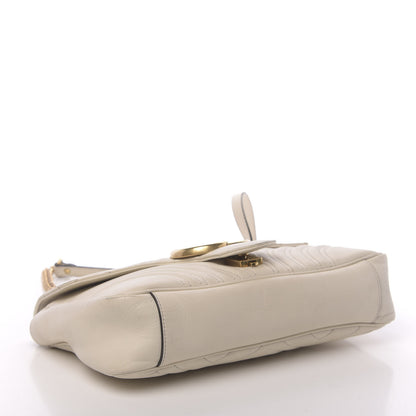 Gucci Calfskin Matelasse Medium GG Marmont Shoulder Bag White 4 of 23