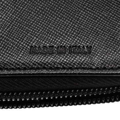 Prada Saffiano Metal Compact Wallet Black 8 of 12