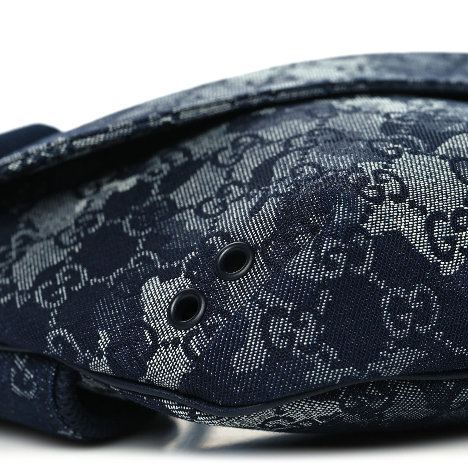 Gucci Denim Monogram Web Belt Bag Blue Multicolor 8 of 9
