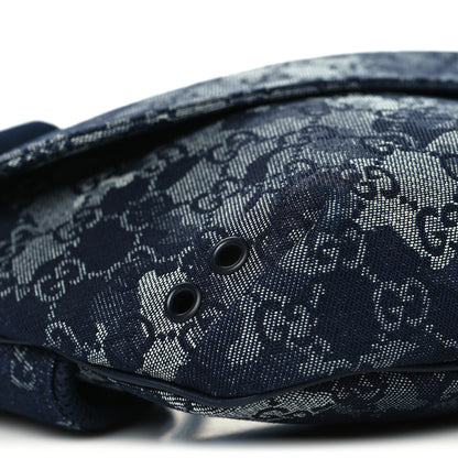 Gucci Denim Monogram Web Belt Bag Blue Multicolor 8 of 9