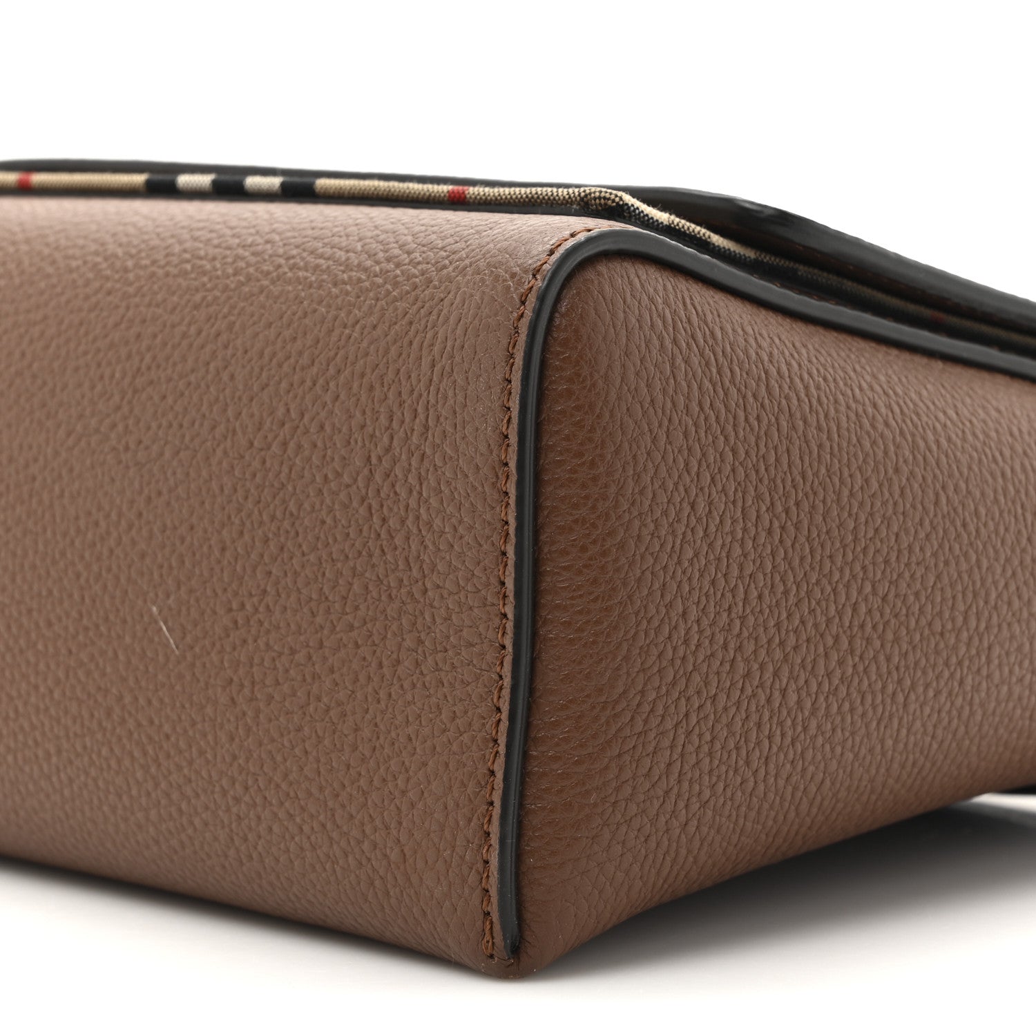 Burberry Calfskin Vintage Check Note Crossbody Bag Tan 8 of 13