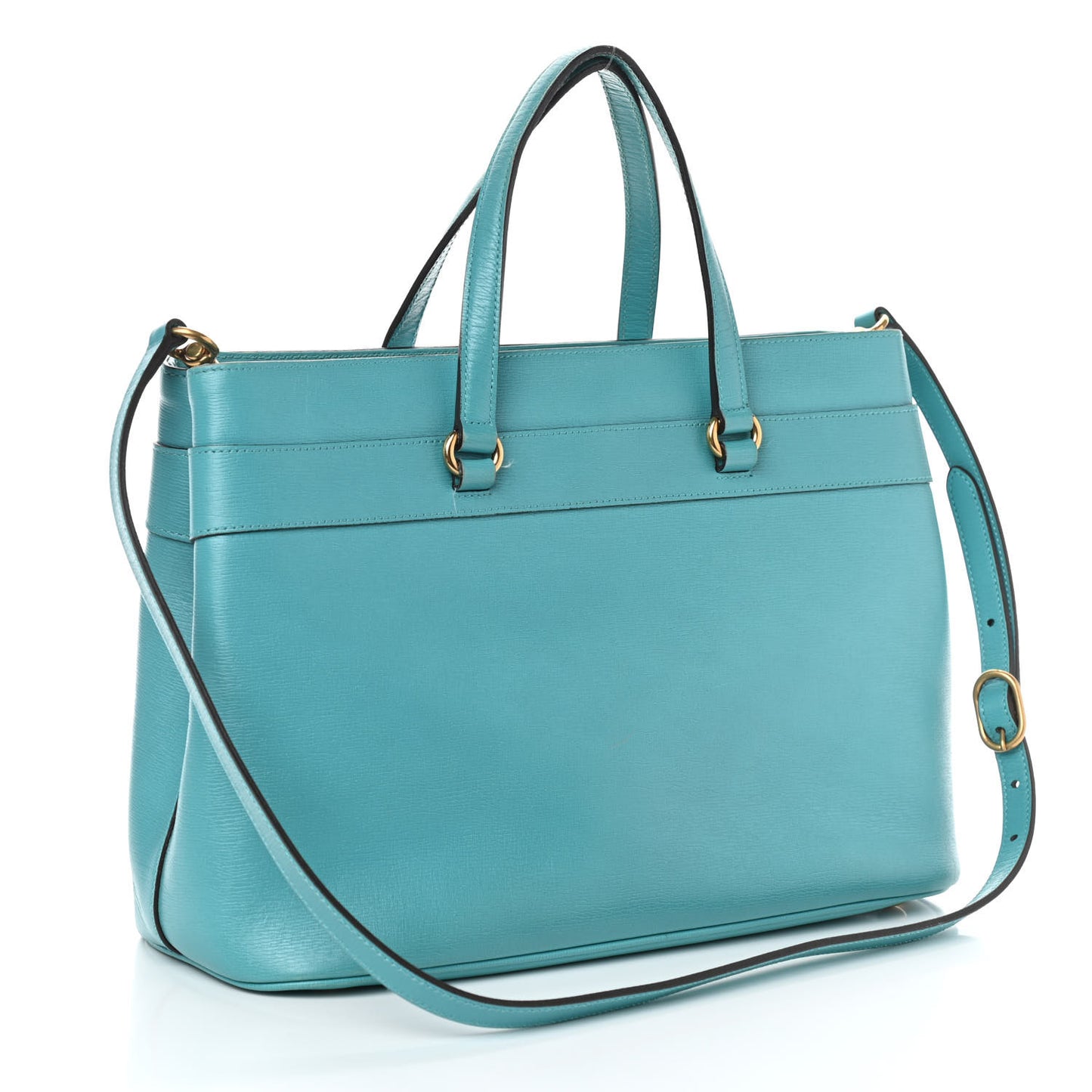 Textured Calfskin Medium Bright Bit Tote Blue