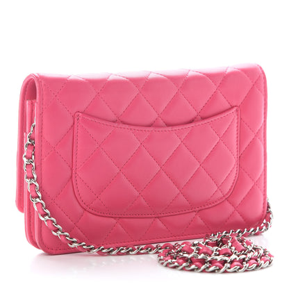 Chanel Lambskin Quilted Wallet on Chain WOC Pink 3 of 11