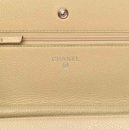 Chanel Caviar Quilted Wallet On Chain WOC Light Beige 6 of 11