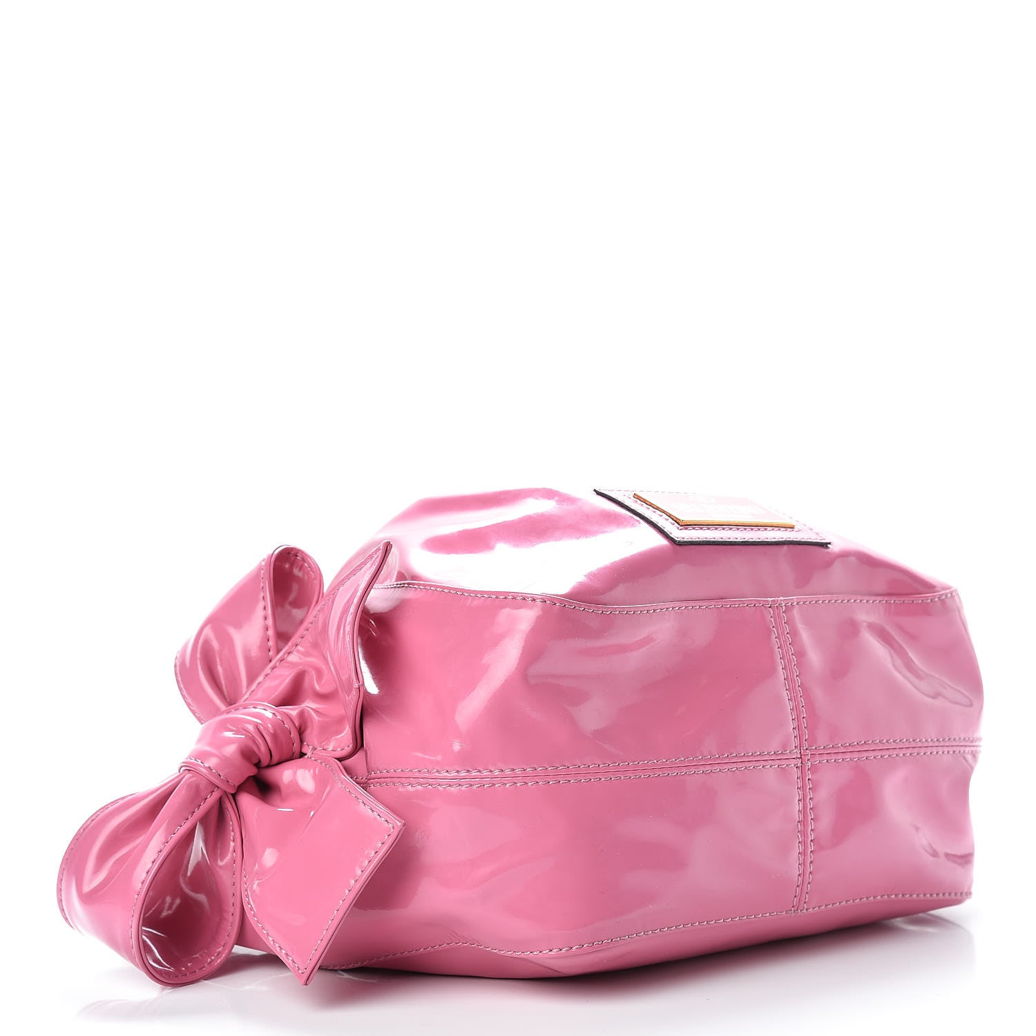 Valentino Garavani Patent Lacca Nuage Bow Hobo Rose 3 of 10