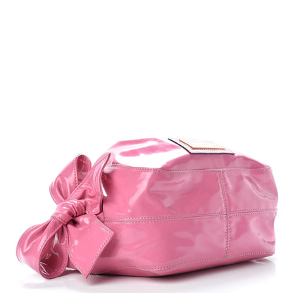 Valentino Garavani Patent Lacca Nuage Bow Hobo Rose 3 of 10