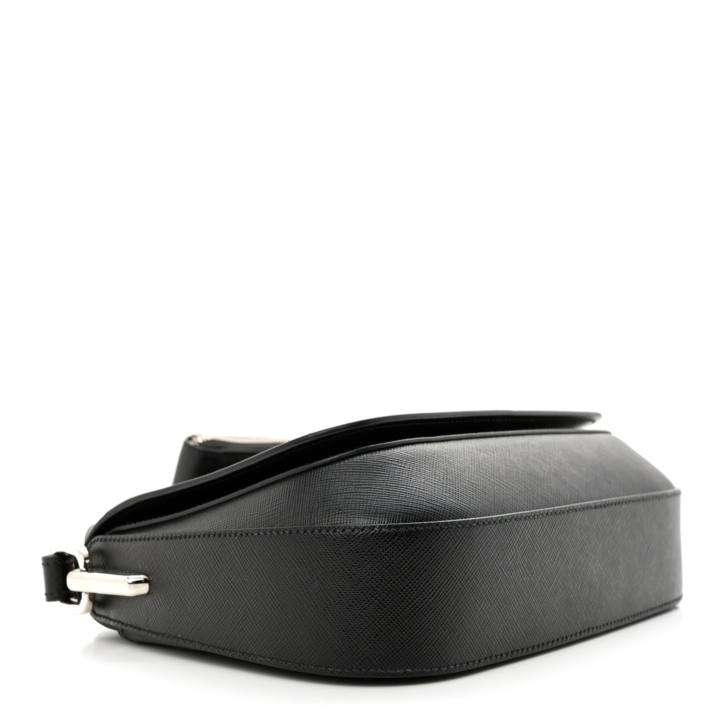 Saffiano Flap Shoulder Bag Black